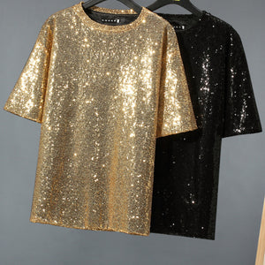 Gold Sequin Nightclub Stage T-shirt