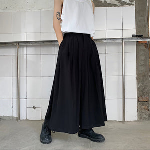 Loose Wide Leg Big Flare Cropped Hakama