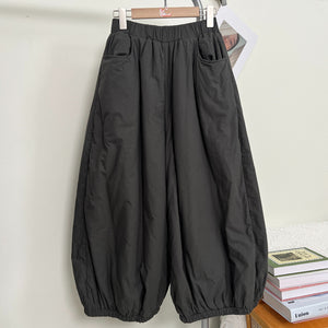 Elastic Waist Bloomers Wide Leg Cotton Trousers