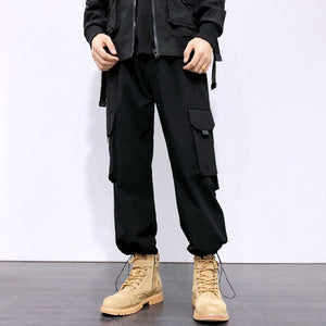 Loose Fit Multi-pocket Drawstring Pants