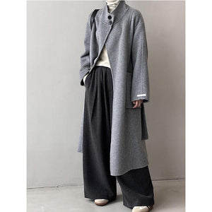 Casual Stand Collar Solid Color Coat