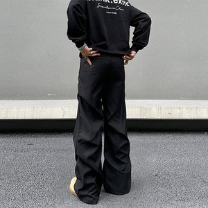 Vintage Black Pleated Drape Pants