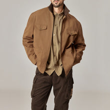 Load image into Gallery viewer, Colorblock Workwear Lapel Washed Jacket
