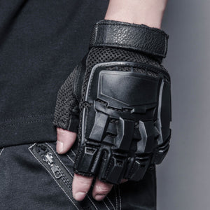 Dark Warrior Motorcycle Riding Half Finger Gloves