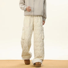 Load image into Gallery viewer, Multi-pocket Lamb Wool Cotton Plus Velvet Thickened Wide-leg Pants
