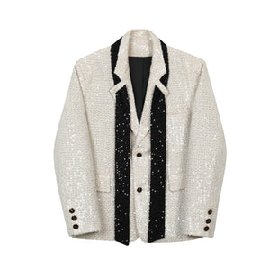 Ribbon Sequin Stage Dress Blazer