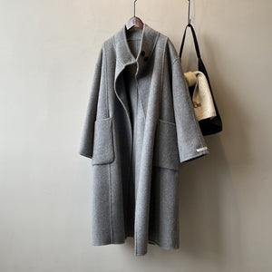 Casual Stand Collar Solid Color Coat