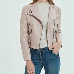 PU Leather Short Slim Jacket