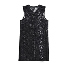 Load image into Gallery viewer, V-neck Black Jacquard Lace Vest
