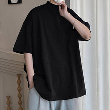 Load image into Gallery viewer, Cotton Half Turtleneck Short-sleeved T-shirt
