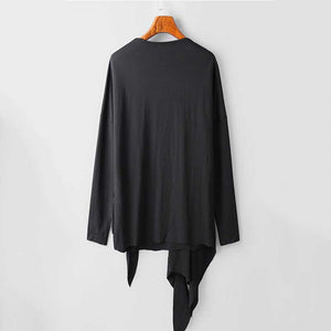 Asymmetrical Tie Loose Long Sleeve T-shirt