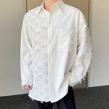 Load image into Gallery viewer, Retro Tassel Stitching Long Sleeve Casual Shirt
