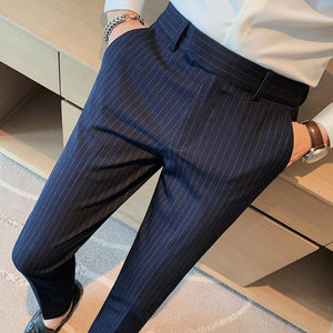 Striped Casual Naples Slim-fit Trousers