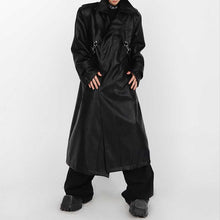 Load image into Gallery viewer, Leather Metal Button Double-layered Coat
