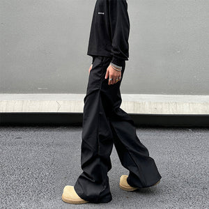 Vintage Black Pleated Drape Pants