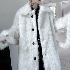 Thickened Plush Artificial Fur Mid-Length Coat