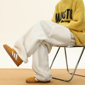 Polar Fleece Multi-pocket Thickened Sweatpants