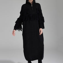 Load image into Gallery viewer, Autumn and Winter Thickened Turtleneck Fringed Knitted Dress
