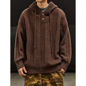 Warm Hooded Loose Knit Sweater