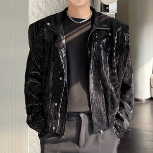 Sequined Shoulder Padded Jacket