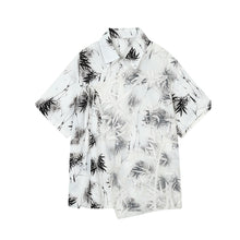 Load image into Gallery viewer, Printed Mesh Lapel Short-sleeved Shirt
