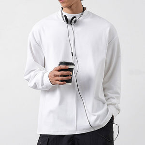 Half Turtleneck Solid Long Sleeve T-shirt