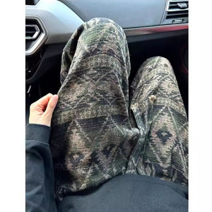 Straight Loose Knitted Jacquard Sweatpants