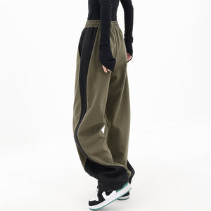 Patchwork Sports Wide Leg Pants