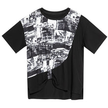 Load image into Gallery viewer, Ink Print Irregular Stitching T-shirt
