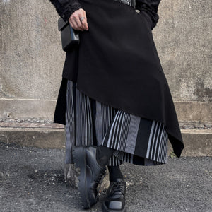 Irregular Patchwork Striped Wide-leg Pants