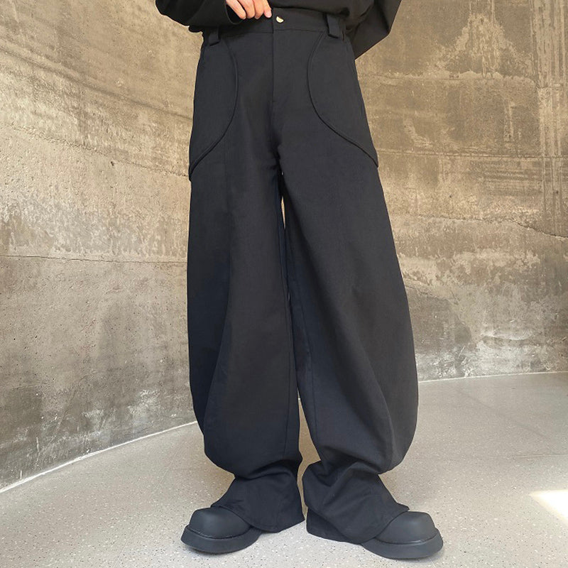 Solid Color Wide-leg Waist Flared Pants