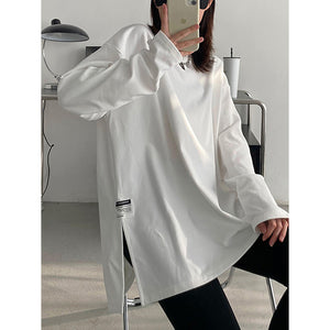 Loose White Long-sleeved Shirt