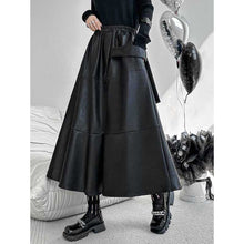 Load image into Gallery viewer, Elastic Waist PU Leather Skirt
