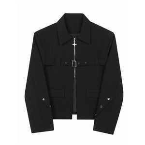 Half-zip Loose Metal Buckle Jacket