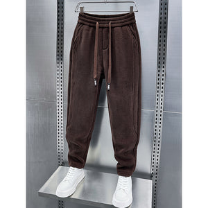 Mid-rise Loose-fitting Corduroy Track Pants