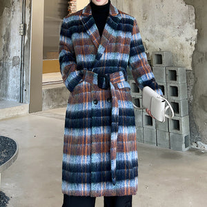 Winter Plaid Trench Coat