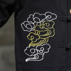 Retro Dragon Embroidered Long Sleeve Jacket