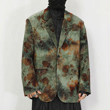 Load image into Gallery viewer, Floral Flocked Loose-fitting Blazer
