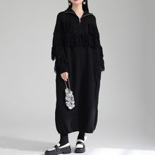 Load image into Gallery viewer, Autumn and Winter Thickened Turtleneck Fringed Knitted Dress
