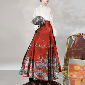 Embroidered Pattern Horse Face Skirt