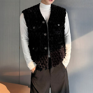 Multi-pocket Plush Loose Vest