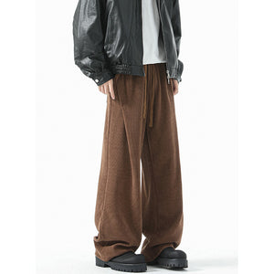 Loose Casual High-density Twill High-waist Drape Wide-leg Pants