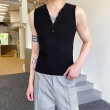 Load image into Gallery viewer, V-Neck Sleeveless Cropped Knit Vest
