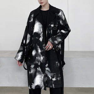 Dark Mid-Length Ink-Dyed Tie Coat