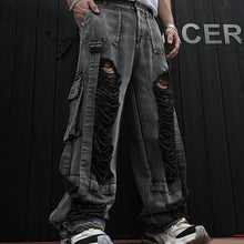 Load image into Gallery viewer, Ripped Outdoor Hip-hop Denim Trousers
