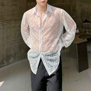 Casual See-through Jacquard Shirt