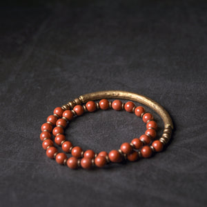 Red Jasper Beads Multi-layer Retro Ethnic Bracelet