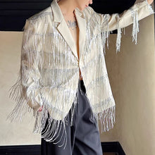 Load image into Gallery viewer, Tassel Sequin Double-Layer Mesh Stage Party Blazer
