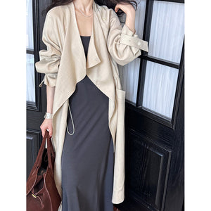 Mid-length Drawstring Trench Coat