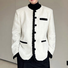 Load image into Gallery viewer, Raw Edge Contrast Wool Slub Jacket
